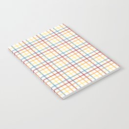 Fresh Plaid 2 - teal red orange yellow on white Notebook