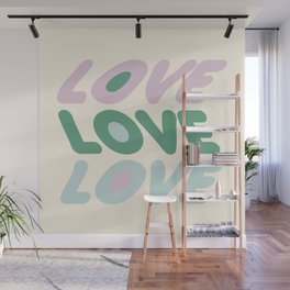 Abstraction_LOVE_TYPOGRAPHY_SMOOTH_WAVE_POP_ART_0317A Wall Mural