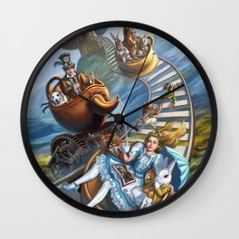 Steampunk Alice in Wonderland Teacups Wall Clock