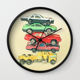 Pile Up Wall Clock | Toys, Cassia Beck, Children, Automobiles, Retro, Boysart, Photo, Yellow, Red, Cars 