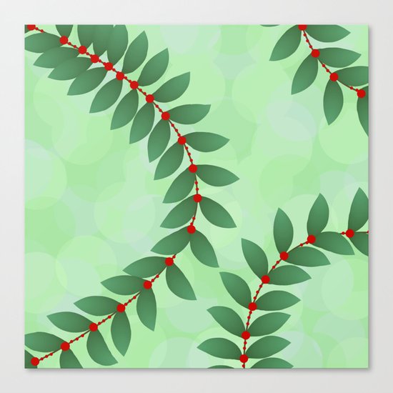 Delicate Holiday Foliage Canvas Print