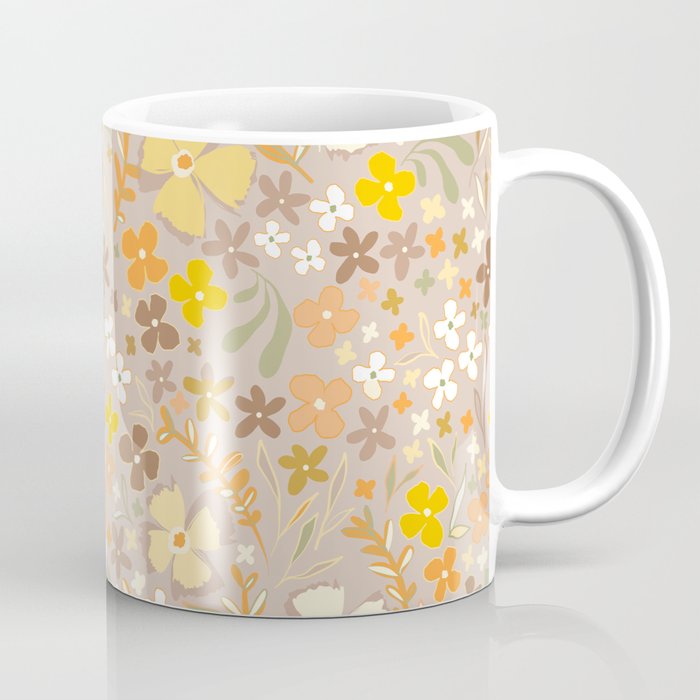Wild Bohemian Floral LATTE Pattern 2 Coffee Mug