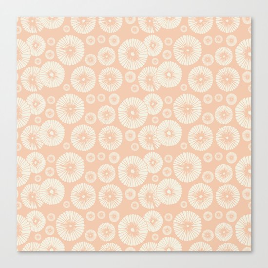 Pink Flowers on Tropical Blush Canvas Print