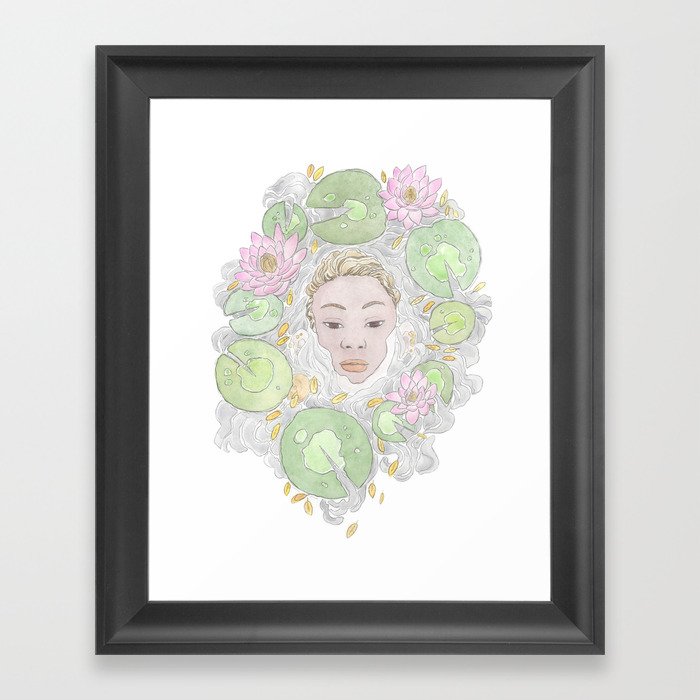 Water Lily Lady Framed Art Print