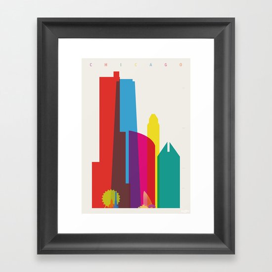 Shapes of Chicago. Accurate to scale Framed Art Print