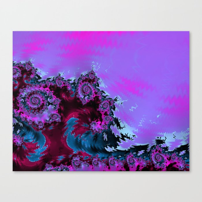 Macey’s Garden purple fuchsia teal fractal design Canvas Print