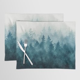 The Heart Of My Heart // So Far From Home Of A Misty Foggy Wild Forest Covered In Blue Magic Fog Placemat