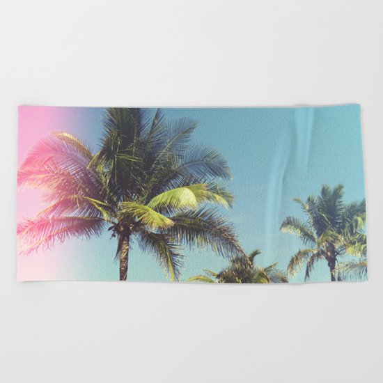 Tropical Palm Trees Beach Towel