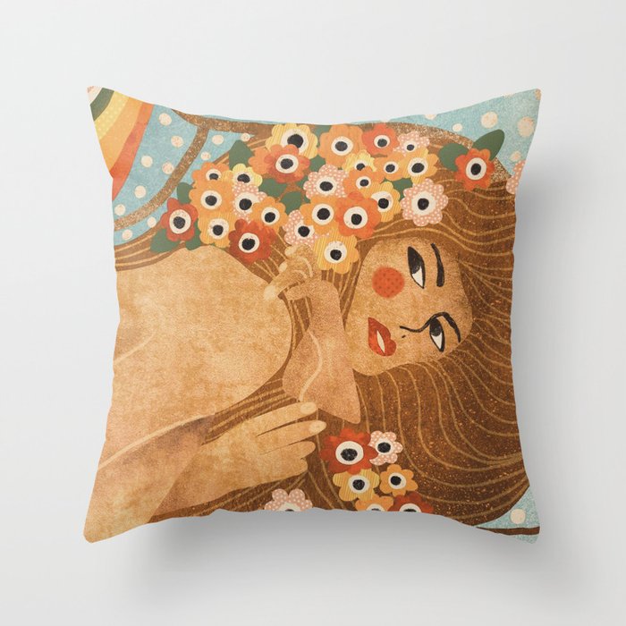 Klimt Lady Throw Pillow