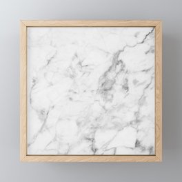 White Marble Framed Mini Art Print