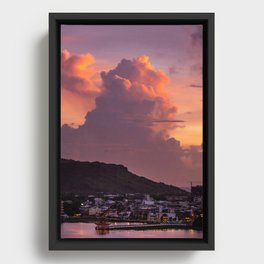 Pink mushroom Framed Canvas