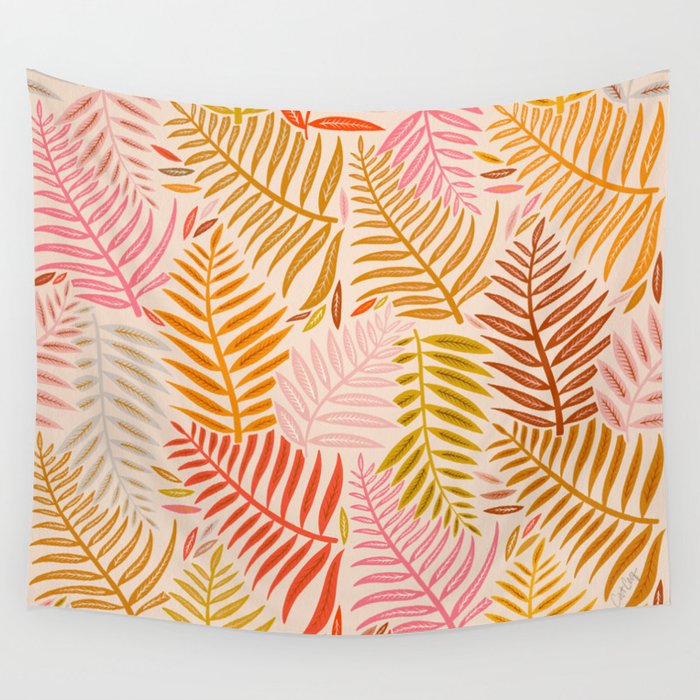 Palm Pattern – Retro Palette Wall Tapestry