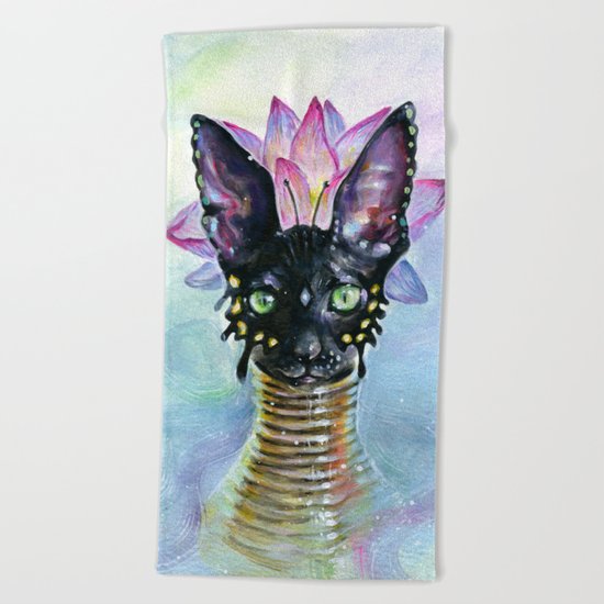 Cat Goddess Beach Towel