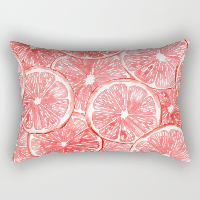 Watercolor grapefruit slices pattern Rectangular Pillow