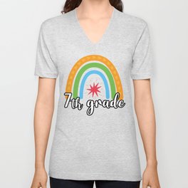 7th Grade Rainbow V Neck T Shirt