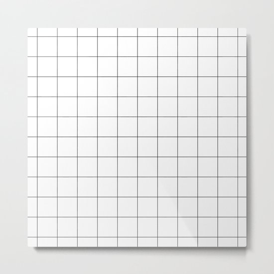 White Grid /// www.pencilmeinstationery.com Metal Print