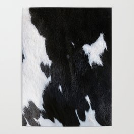 Black and White Cowhide, Cow Skin Print Pattern Poster