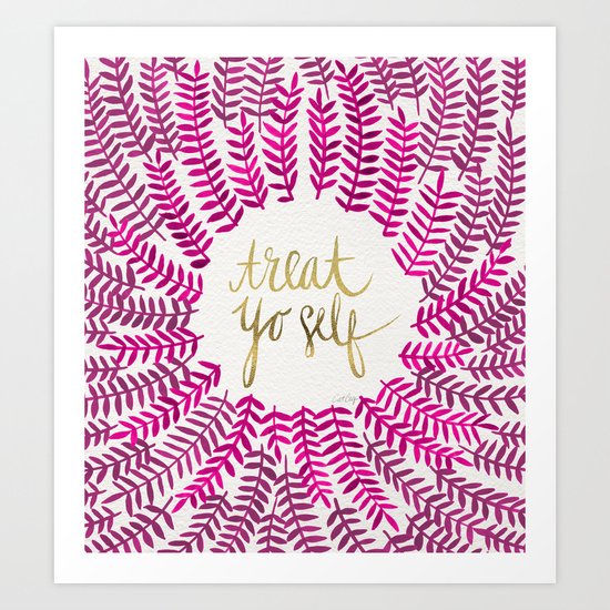 Treat Yo Self – Pink & Gold Art Print