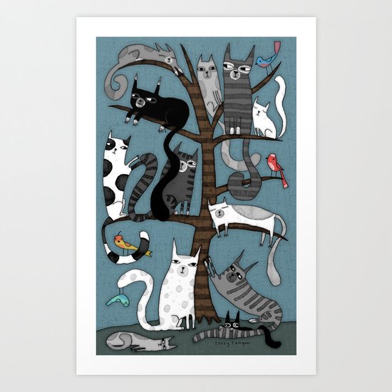 CAT TREE Art Print