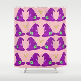 Purple Witches Hat Pattern Shower Curtain