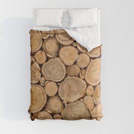 Artwork 3432 texture of wooden logs Comforter
