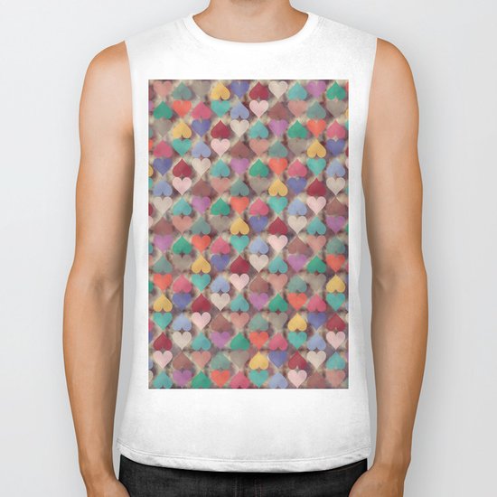 Colorful Love Pattern XI Biker Tank