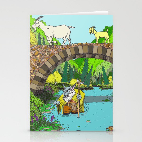 Three Billy Goats Gruff (color) Stationery Cards