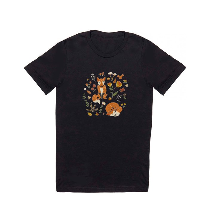 Foxes with Fall Foliage T Shirt