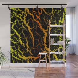 Cracked Space Lava - Yellow/Orange Wall Mural