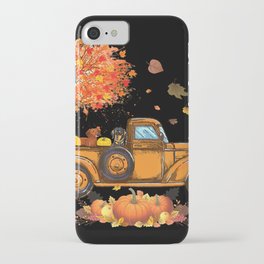 Dachshund Pumpkins Truck Autumn Leaf Fall Thanksgiving iPhone Case