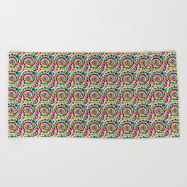 Watercolor Swirl Spiral Tie Dye  Beach Towel