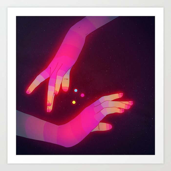 Psychedelic Energy Hands 3 (GIF Still) Art Print