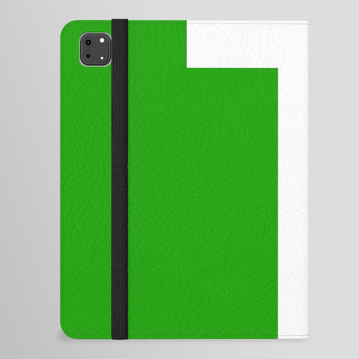 Letter T (White & Green) iPad Folio Case