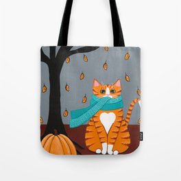 Autumn Ginger Cat Tote Bag