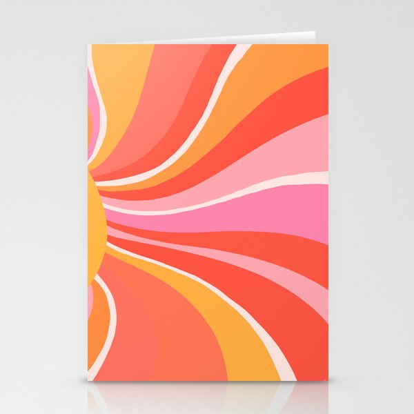 Sunshine Swirl – Pink & Peach Palette Stationery Cards
