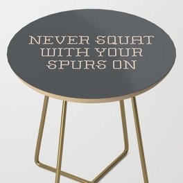Cautious Squatting, Black and White Side Table