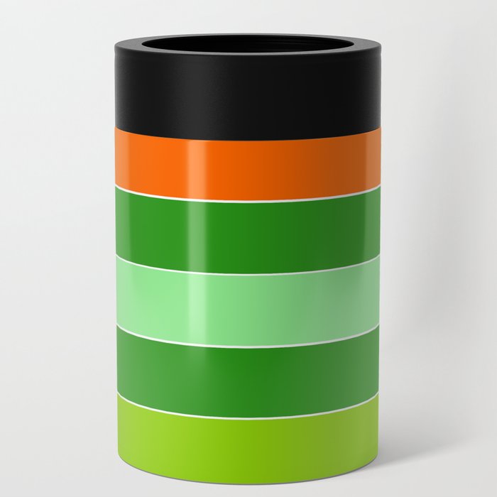 Green, Orange Stripe Irish St Patricks day Can Cooler