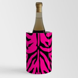 Retro Abstract Tiger Print - Pink and black Wine Chiller