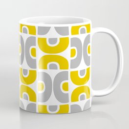 Funky Mid Century Modern Pattern 594 Yellow and Gray Coffee Mug
