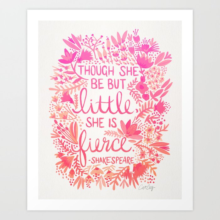 Little & Fierce – Pink Ombré Art Print