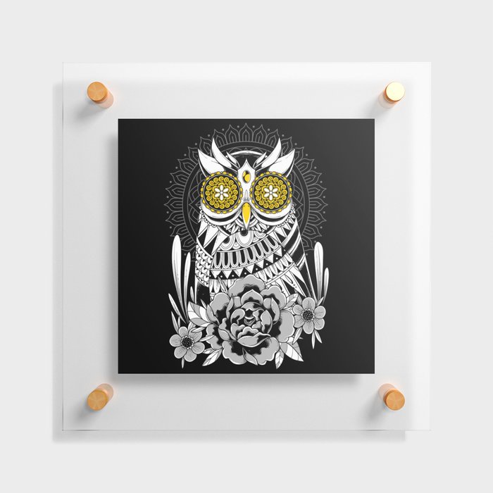 Golden Eyes Owl Floating Acrylic Print