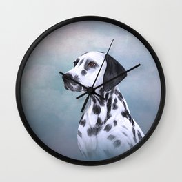 Drawing Dog Dalmatian Wall Clock