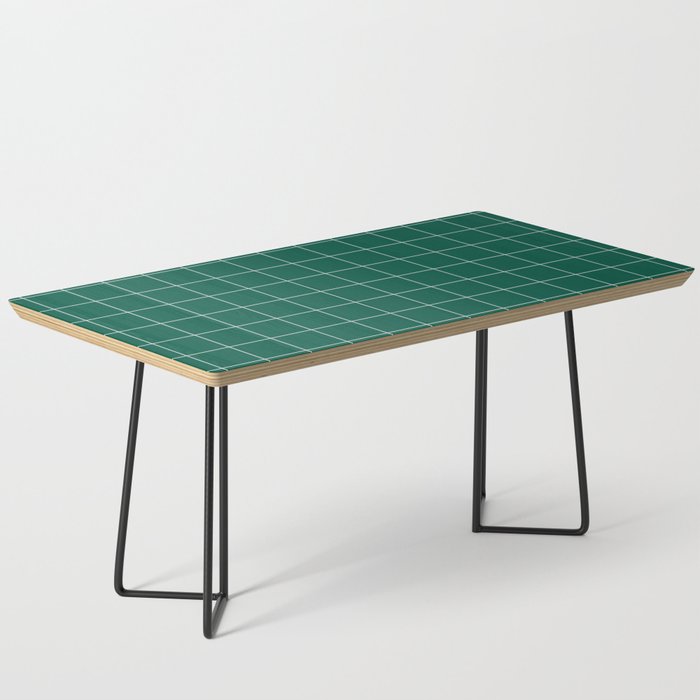 Windowpane Check Grid (white/emerald green) Coffee Table