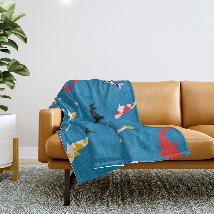 Japanese koi Throw Blanket