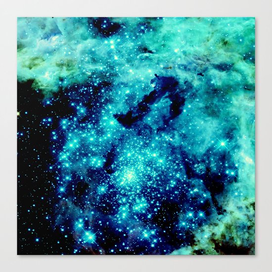 GALAXY. Teal Aqua Canvas Print