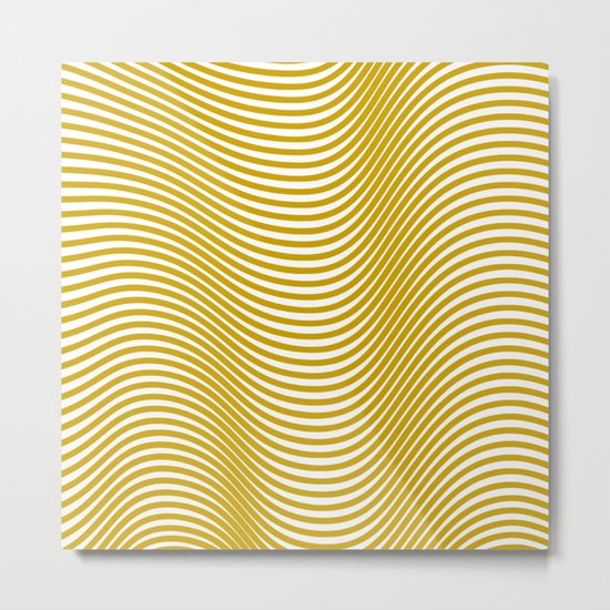 Golden Waves Metal Print