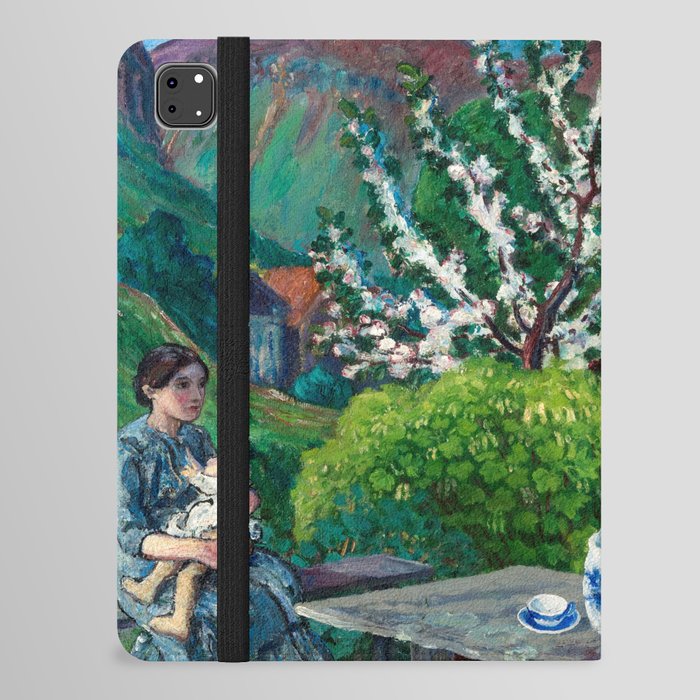 Mother and Children by the Garden Table by Nikolai Astrup iPad Folio Case