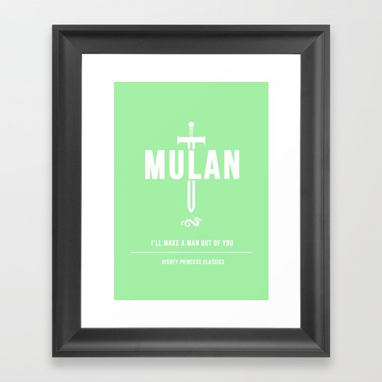 Disney Princesses: Mulan Minimalist Framed Art Print