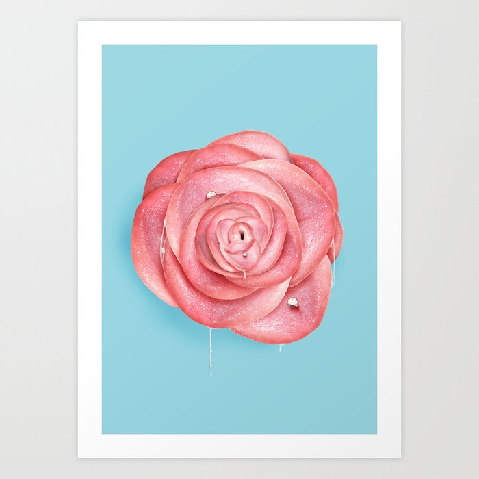 Tongue Rose Art Print