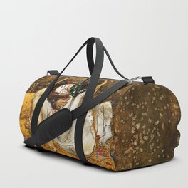 The kiss, part II, Gustav Klimt lovers portrait Duffle Bag
